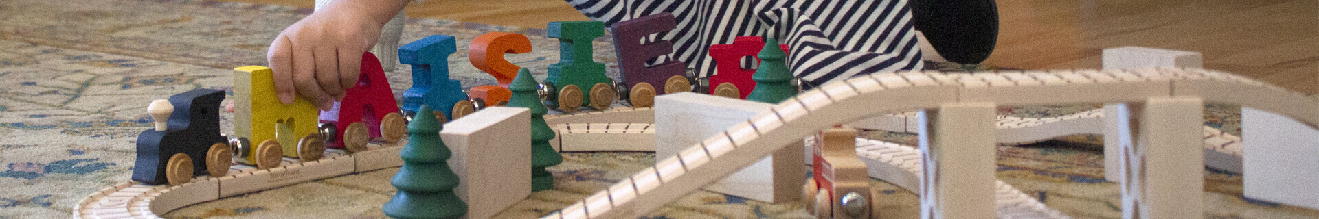 wooden name train set