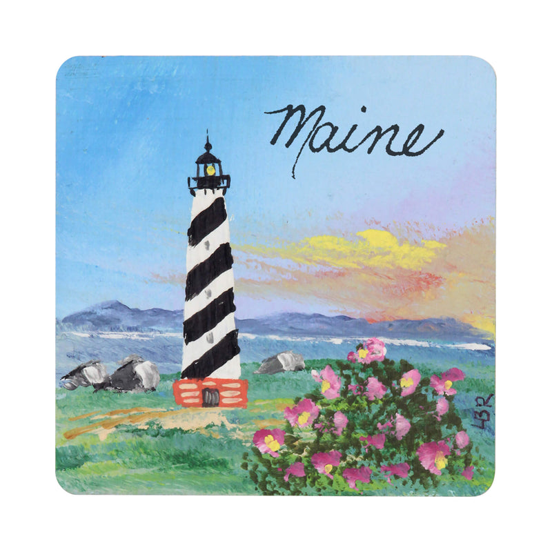 Square Handpainted Magnet with Lettering