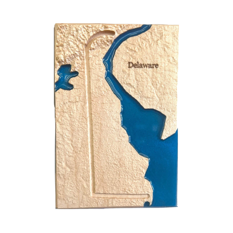Delaware State 3D Relief Wood Map | Delaware Gift