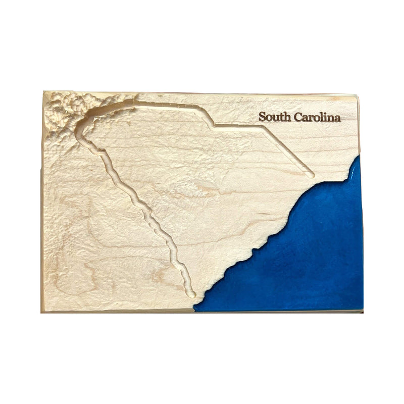 South Carolina Wood Carved Relief Map | South Carolina Gift
