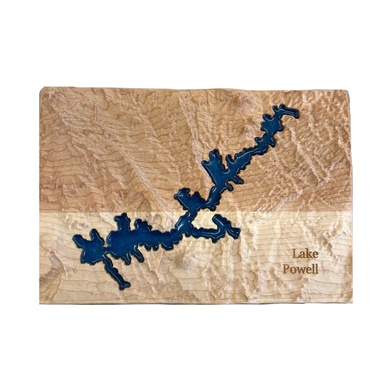 Lake Powell Arizona 3D Wood-Carved Relief Map | Lake Powell Gift